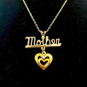 Sterling Silver gold plated “Mother” Charm Necklace